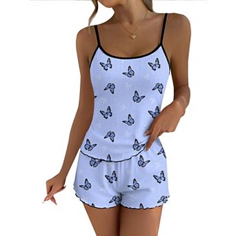 Ekouaer Women's Printed Lightweight Tank Top and Shorts Pajama Set