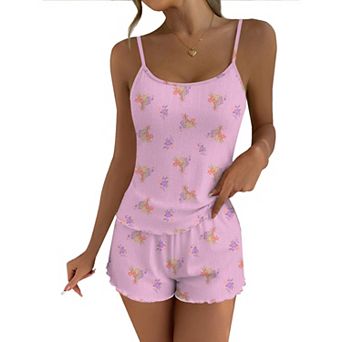 Ekouaer Women's Printed Lightweight Tank Top and Shorts Pajama Set