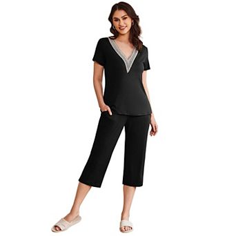 Ekouaer Womens Pajama Sets Pajamas Sets Sleepwear Shorts Lounge Set summer pajamas for women