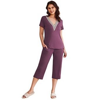 Ekouaer Womens Pajama Sets Pajamas Sets Sleepwear Shorts Lounge Set summer pajamas for women