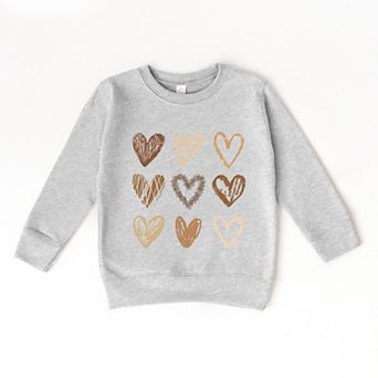 Brown Hearts Collage - Toddler Graphic Sweatshirt