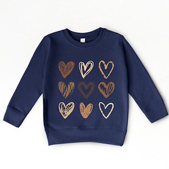 Brown Hearts Collage - Toddler Graphic Sweatshirt