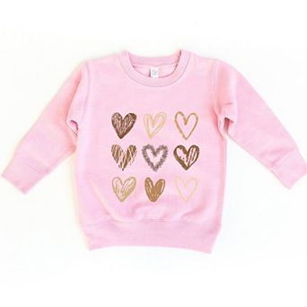 Brown Hearts Collage - Toddler Graphic Sweatshirt