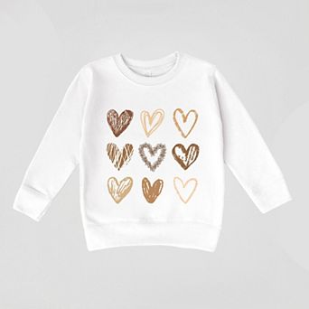 Brown Hearts Collage - Toddler Graphic Sweatshirt