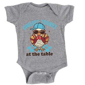 Coolest Turkey At The Table - Baby Short Sleeve Graphic Bodysuit
