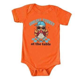 Coolest Turkey At The Table - Baby Short Sleeve Graphic Bodysuit