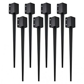 Fence Post Anchor Ground Spikes, Heavy Duty Steel Post Stakes 8 Pack