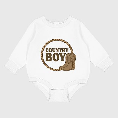 Country Boy Rope and Boots - Infant Fleece BodySuit
