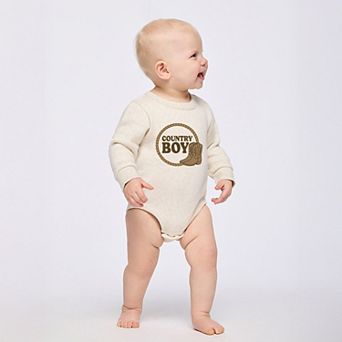 Country Boy Rope and Boots - Infant Fleece BodySuit