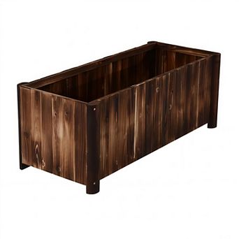 Raised Fir Wood Garden Planter Box with Drainage