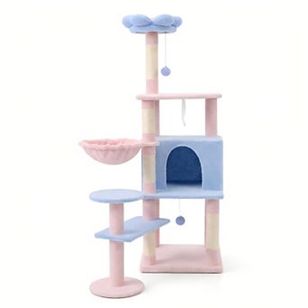 Heybly 56 Inch Multi-Level Cat Tree Tower with Large Condo, Hammock, Sisal Scratching Posts