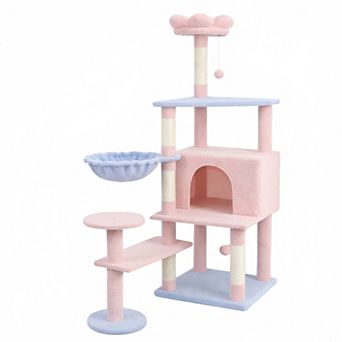 Heybly 56 Inch Multi-Level Cat Tree Tower with Large Condo, Hammock, Sisal Scratching Posts