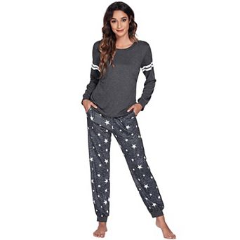 Ekouaer Maternity Pajama Set Nursing Pjs Women Breastfeeding Pregnancy Long Sleeve Top & Pant