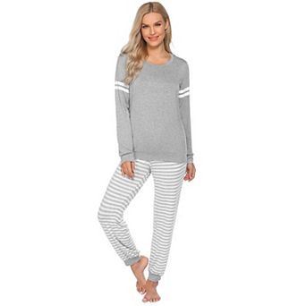 Ekouaer Maternity Pajama Set Nursing Pjs Women Breastfeeding Pregnancy Long Sleeve Top & Pant