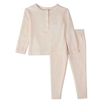 2 pc Kids 100% Cotton Knit Pajama Set with Allover Abstract Print