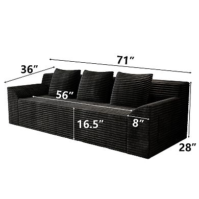 Lufeiya Corduroy Loveseat Sofa Couch with Button Tufting, Curved High Back, Dual-Layer Cushions
