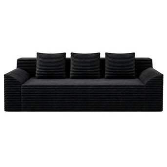 Lufeiya Corduroy Loveseat Sofa Couch with Button Tufting, Curved High Back, Dual-Layer Cushions