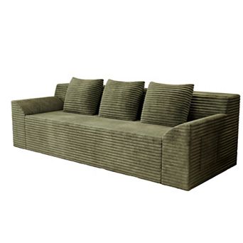 Lufeiya Corduroy Loveseat Sofa Couch with Button Tufting, Curved High Back, Dual-Layer Cushions