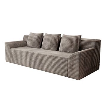 Lufeiya Corduroy Loveseat Sofa Couch with Button Tufting, Curved High Back, Dual-Layer Cushions