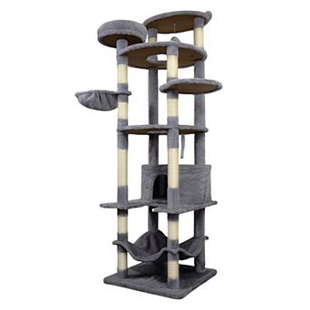 Heybly 78-Inch Cat Tree Tower for Indoor Cats with Large Condo, Big Hammock, Top Platform