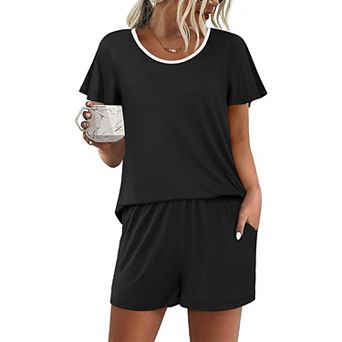 Ekouaer Womens Pajama Set Summer Short Sleeve Pjs Sleepwear Cute Two Piece Lounge Sets