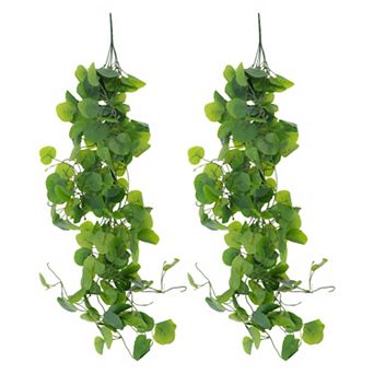 2 pc Artificial Hanging Ivy Plants for Home Decoration Green 41.3"