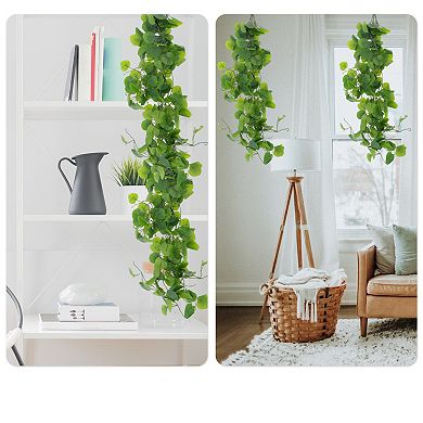 2 Pcs Artificial Hanging Ivy Plants for Home Decoration Green 41.3"