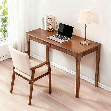 Heybly 47" Home Office Writing Desk with Smooth Edges and 2 Drawers