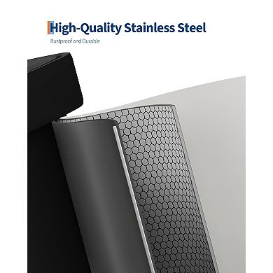 Stainless Steel Kitchen Trash Can, Step-On Pedal, Soft Close Lid, Rustproof Metal