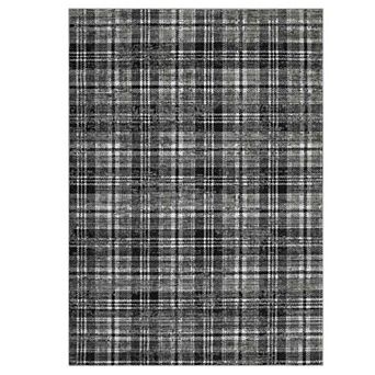 Red Rectangular Polyester Kitchen Bedroom Laundry Entryway Hallway Geometric Checkered Indoor