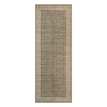 Washable Bordered Area Rug, Non Slip Stain Resistant, Low pile Carpet for Living Room, Bedroom