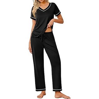 Ekouaer Pajamas for Women Set Two Piece Lounge Soft Pajama Sets and Pants Pj Loose Sleepwear