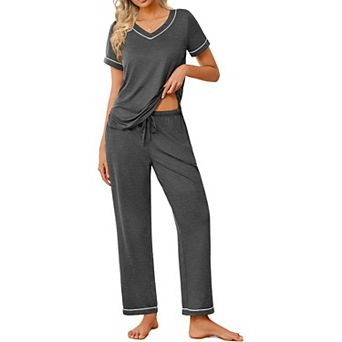 Ekouaer Pajamas for Women Set Two Piece Lounge Soft Pajama Sets and Pants Pj Loose Sleepwear