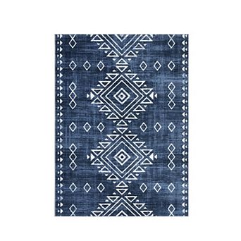 Polyester Imitation Cashmere Rectangular Hallway Office Foldable Flower Printed Persian Washable Rug