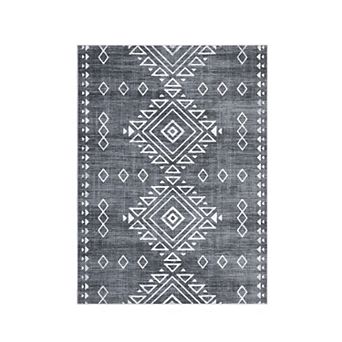 Polyester Imitation Cashmere Rectangular Hallway Office Foldable Flower Printed Persian Washable Rug