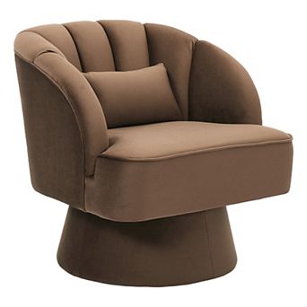 Modern Swivel Barrel Chair, 360° Rotatable Accent Chair with Velvet Upholstery, Living Room, Office