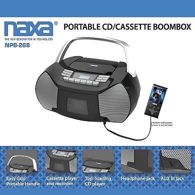 Naxa Portable CD & Cassette Boombox