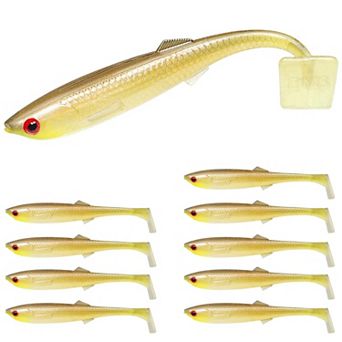 3.35",0.2oz,10 pc Easy Catch Pre-rigged Soft Lures Vibrating Swim Action Bass Fishing