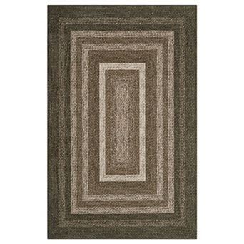 Washable Area Rug, Non-Slip Backing, Modern Braided Pattern Low Pile Carpet for Living Room Bedroom