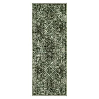 Machine Washable Area Rug Oriental - Thin, Vintage, mark Resistant, Non-Slip