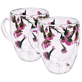 13oz Double Wall Glass Coffee Mugs With Handles Holiday gift