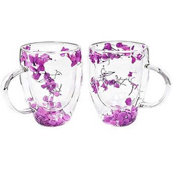13oz Double Wall Glass Coffee Mugs With Handles Holiday gift