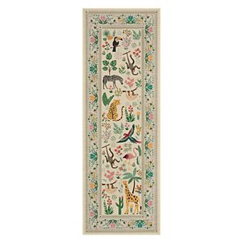 Washable Animal Rug, Non-Slip Vintage Low Pile Carpet for Living Room, Bedroom, Kids Room
