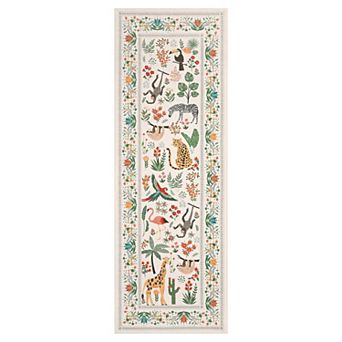 Washable Animal Rug, Non-Slip Vintage Low Pile Carpet for Living Room, Bedroom, Kids Room