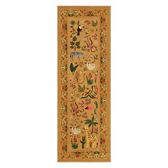 Washable Animal Rug, Non-Slip Vintage Low Pile Carpet for Living Room, Bedroom, Kids Room
