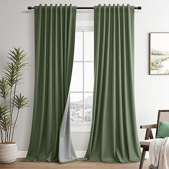 Linen Blackout Curtains, Thermal Insulated Light Blocking Drapes