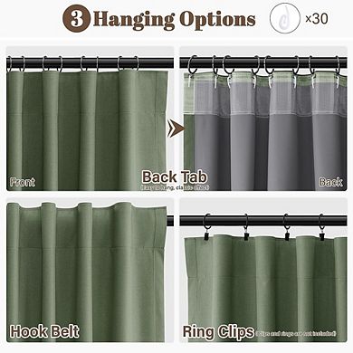 Linen Blackout Curtains, Thermal Insulated Light Blocking Drapes