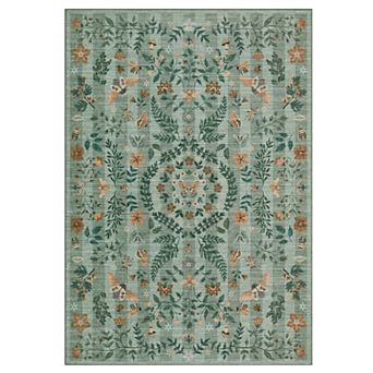 Floral Washable Runner Rug Non Slip Boho Flower Hallway Runner for Kitchen Laundry Bath Entry