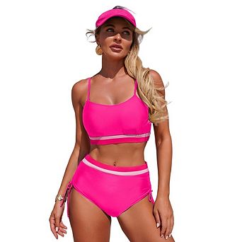 Womens Bikini Sets Color Block Swimsuits Strap Two Piece Bathing Suit