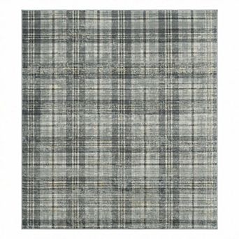 Plaid Rug, Geometric Washable Rug, Stain-Resistant Carpet for Living Room, Bedroom, Dining Room
